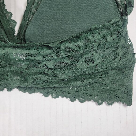 2 Aeries Women Green Floral Lace & Ribbed Bralettes Size Large - Picture 7 of 16